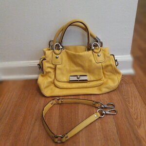 Coach Purse Yellow and Silver